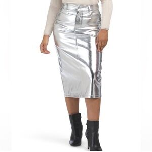 7 For All Mankind Metallic MIDI Skirt Size Small NWT